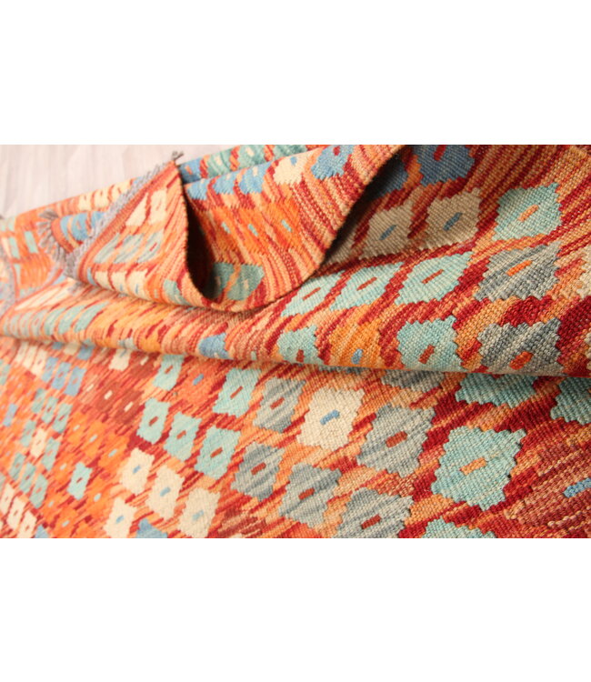 292x205cm Handmade Afghan Traditioneel Kilim Area Rug Wool Carpet