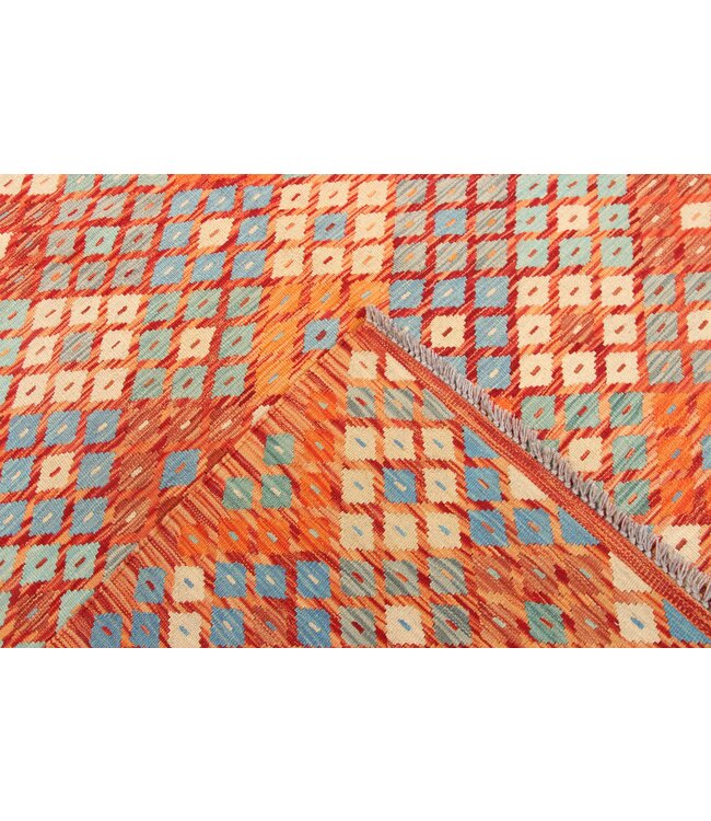 292x205cm Handmade Afghan Traditioneel Kilim Area Rug Wool Carpet