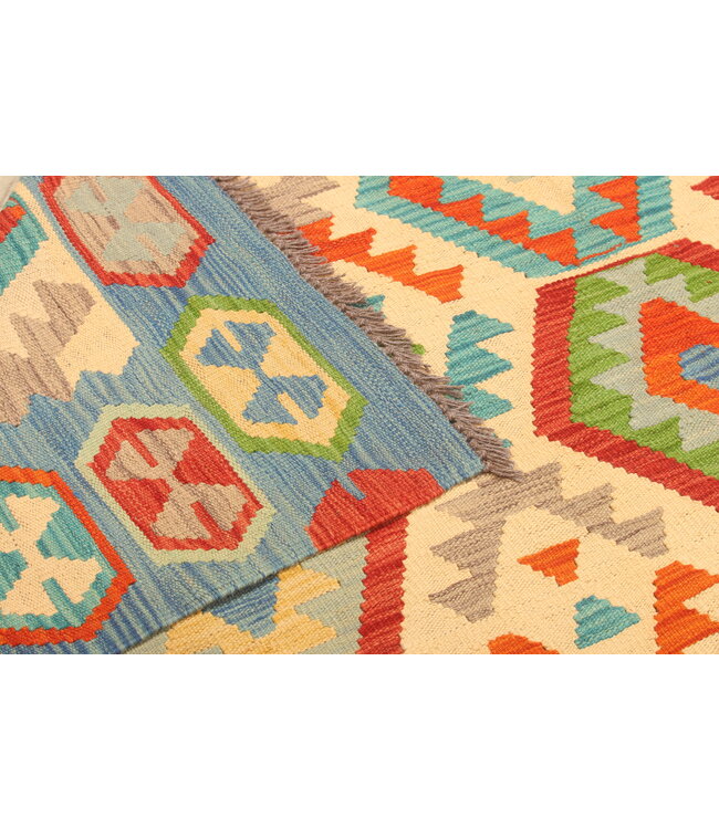300x197 cm Handmade Afghan Traditioneel Kilim Area Rug Wool Carpet