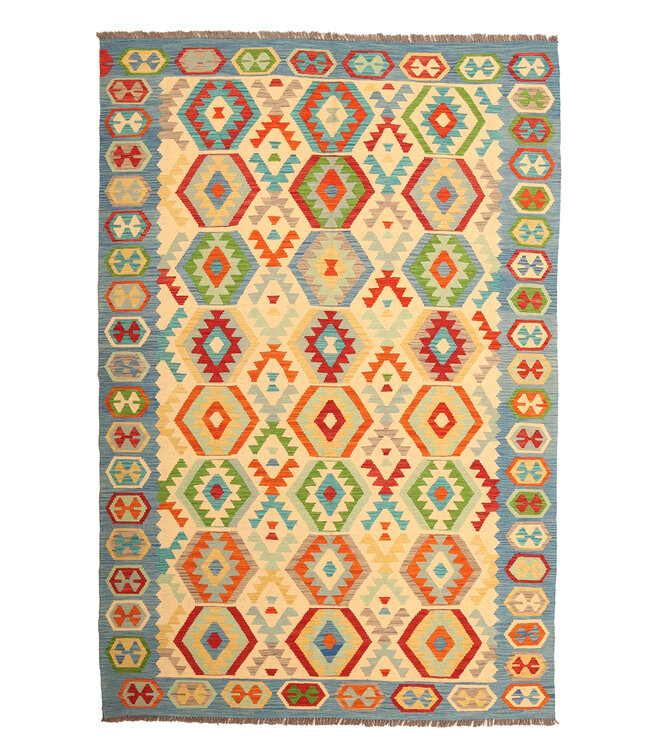 300x197 cm Handgeweven Traditioneel Kelim Tapijt Wol