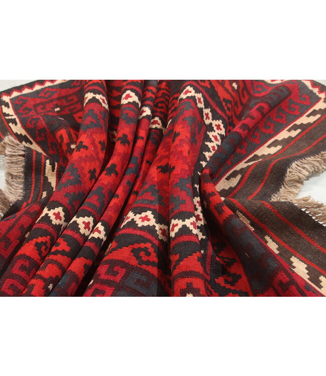 224x95 cm Oude stijl vintage kelim Runner Handgeweven Woll Kelim Maimana