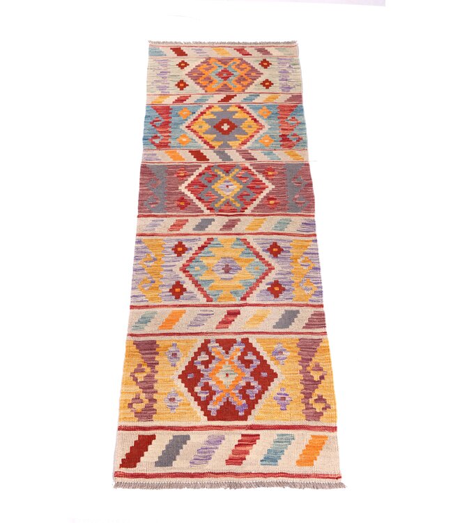 192x63 cm Handwoven Kelim Runner Wool Rug