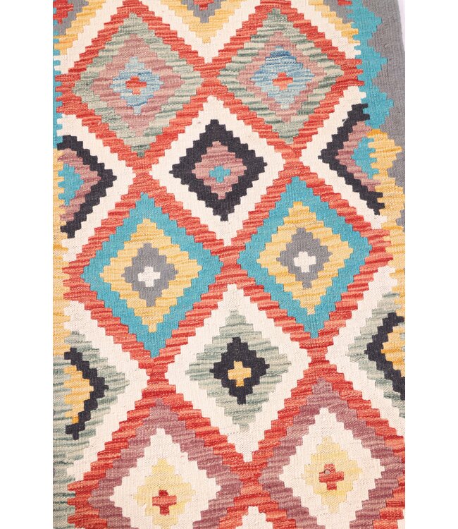 203x67 cm Handwoven Kelim Runner Wool Rug