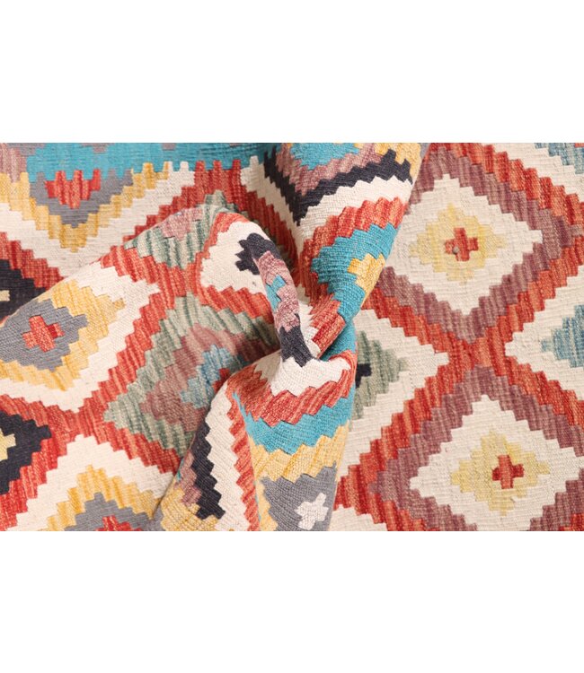 203x67 cm Handwoven Kelim Runner Wool Rug