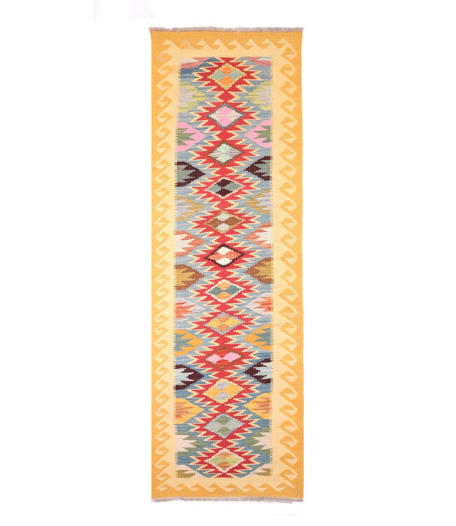 302x83 cm Handwoven Kelim Runner Wool Rug