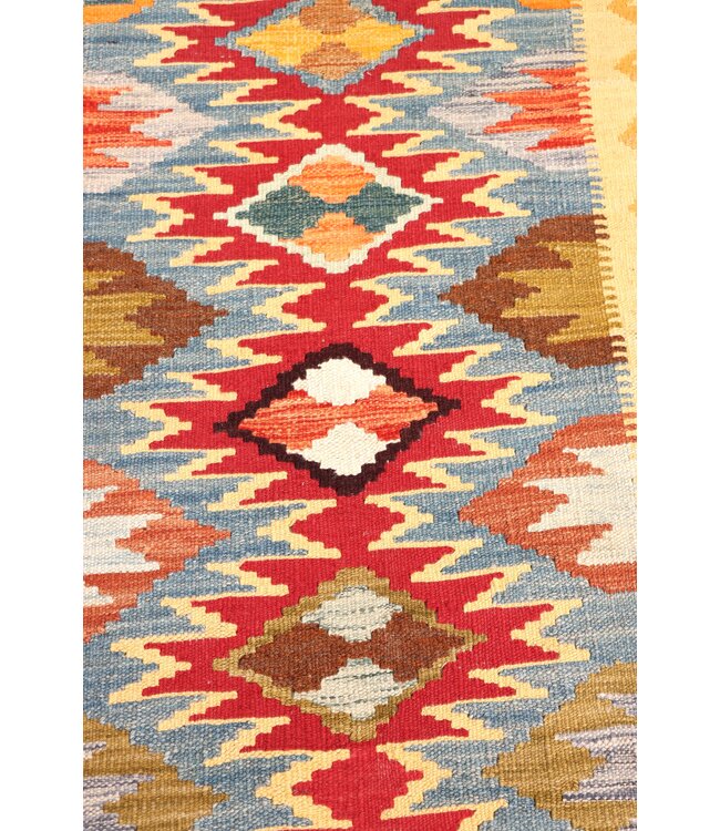 302x83 cm Handwoven Kelim Runner Wool Rug