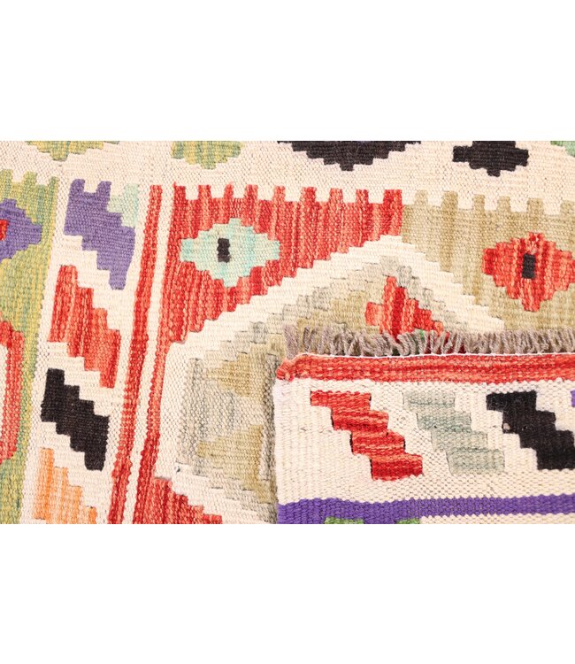 206x63 cm Handwoven Kelim Runner Wool Rug