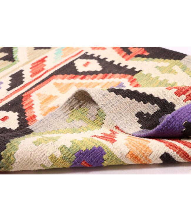 206x63 cm Handwoven Kelim Runner Wool Rug