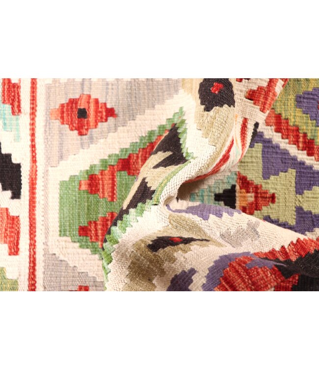 206x63 cm Handwoven Kelim Runner Wool Rug