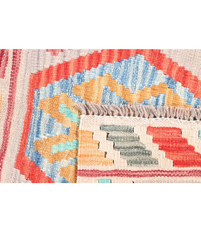 190x59 cm Handgewebter Kelim Läufer  Wollteppich