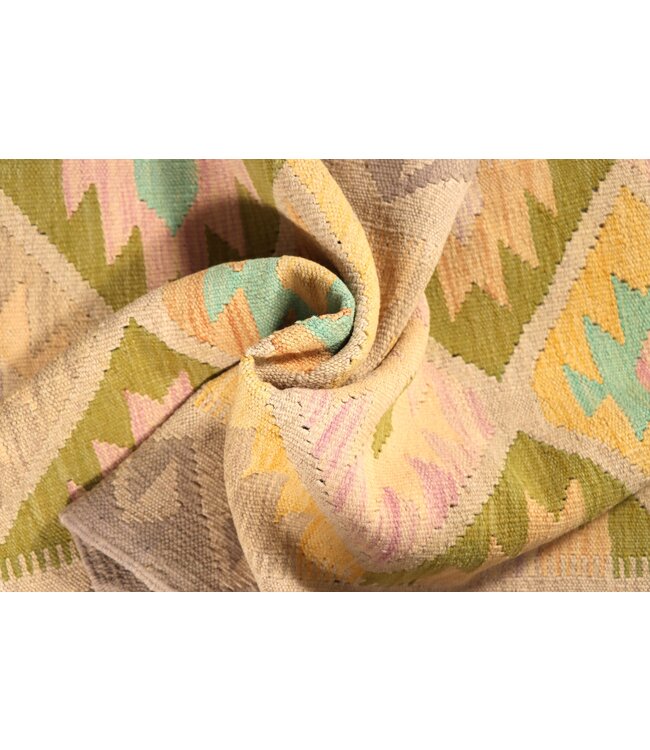 204x64 cm Handwoven Kelim Runner Wool Rug