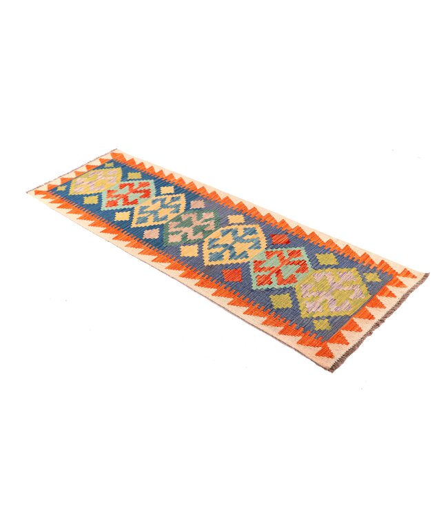 198x64 cm Handwoven Kelim Runner Wool Rug