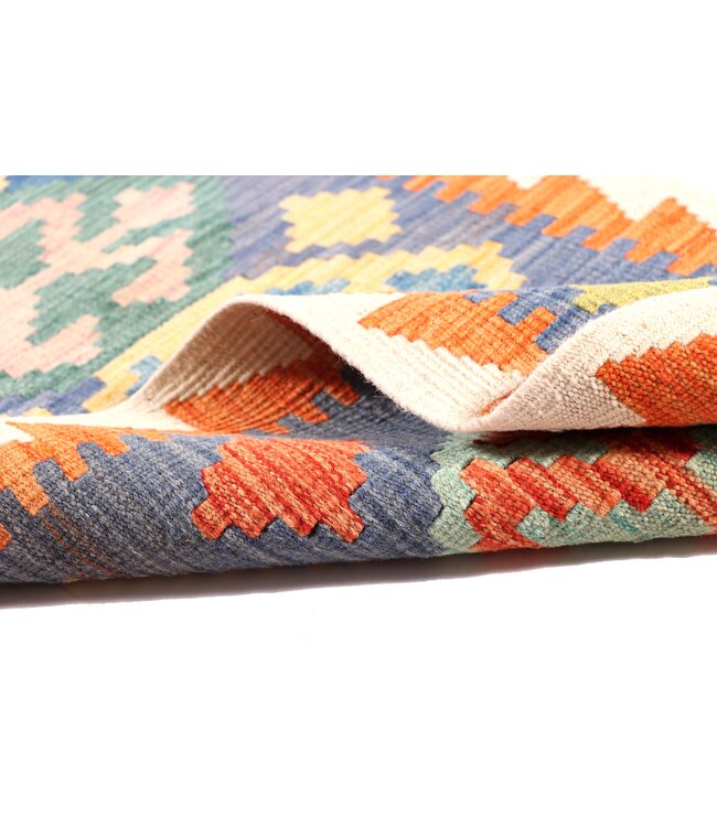 198x64 cm Handwoven Kelim Runner Wool Rug