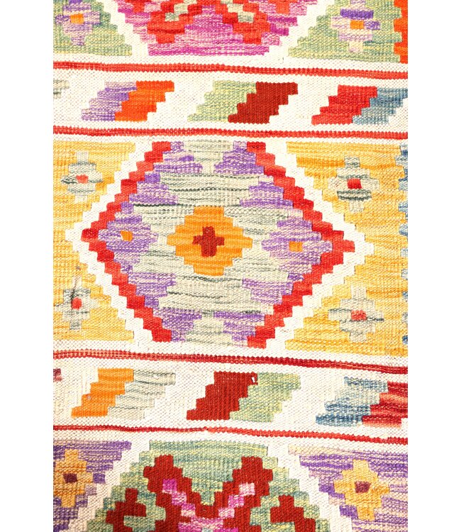 208x68 cm Handwoven Kelim Runner Wool Rug