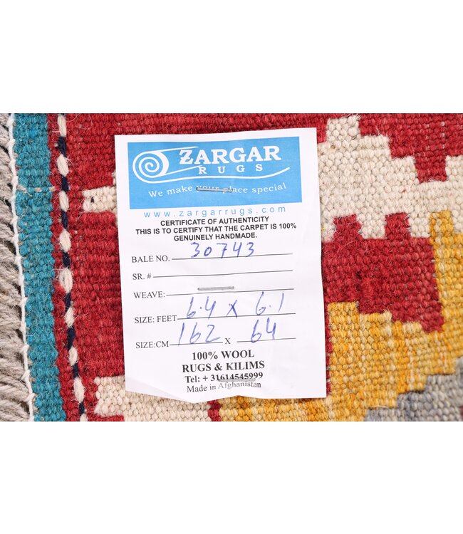 162x64 cm Handwoven Kelim Runner Wool Rug