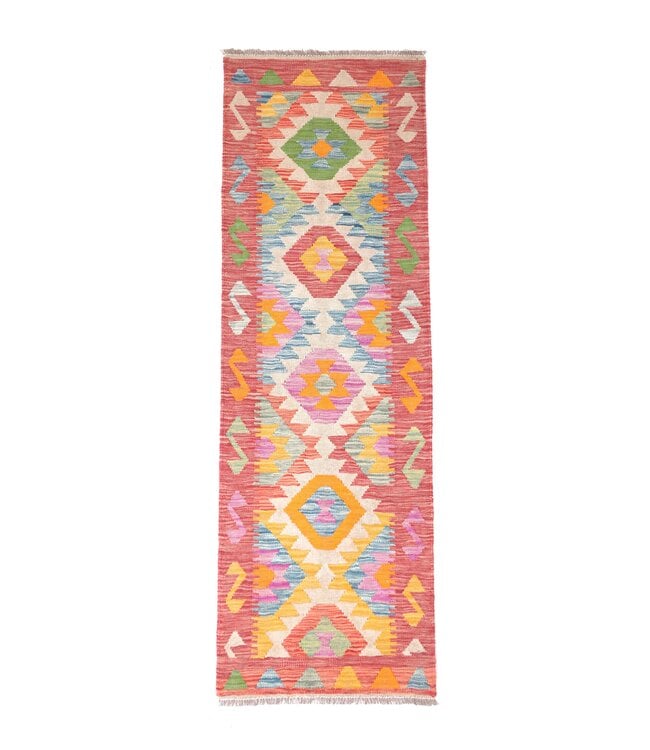 200x64 cm Handwoven Kelim Runner Wool Rug