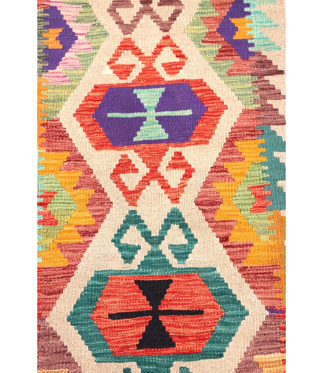 190x63 cm Handwoven Kelim Runner Wool Rug