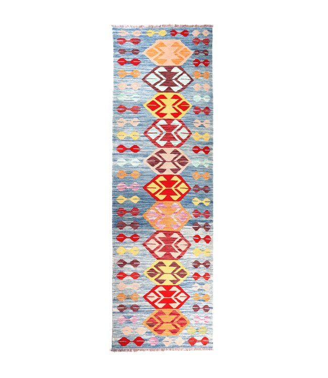 249x82 cm Handgewebter Kelim Läufer  Wollteppich