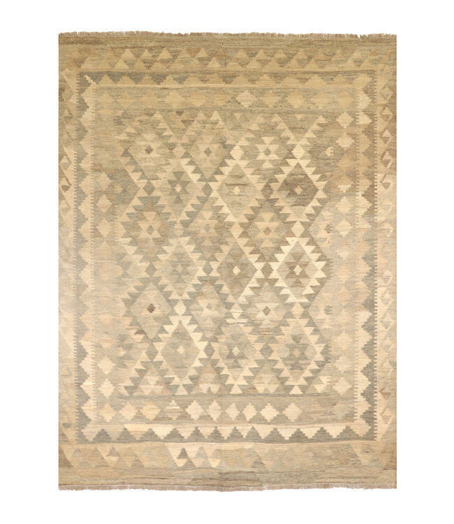 198x150  cm Handgewebter Kelim-Teppich Natürlicher Wolle