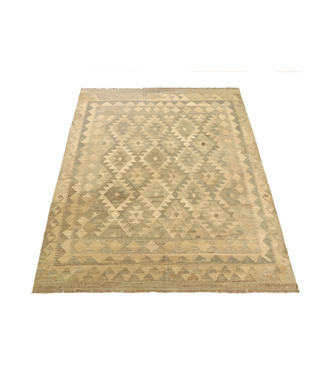 198x150  cm Handgewebter Kelim-Teppich Natürlicher Wolle