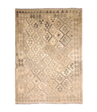 Kelimshop 206x150 cm Handgeweven Natural Kelim Wol Tapijt