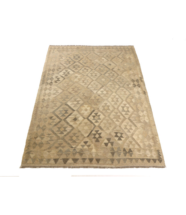 206x150  cm Handgewebter Kelim-Teppich Natürlicher Wolle