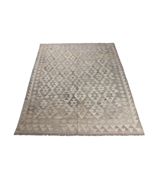 201x152  cm Handgewebter Kelim-Teppich Natürlicher Wolle