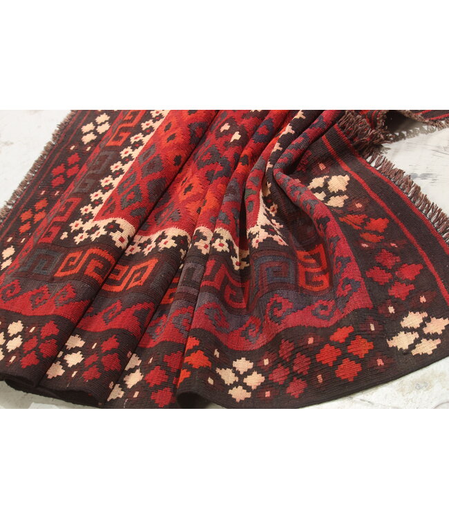195x105 cm  Vintage-Kelim im alten Stil Handgewebter Kelim-Teppich Maimana