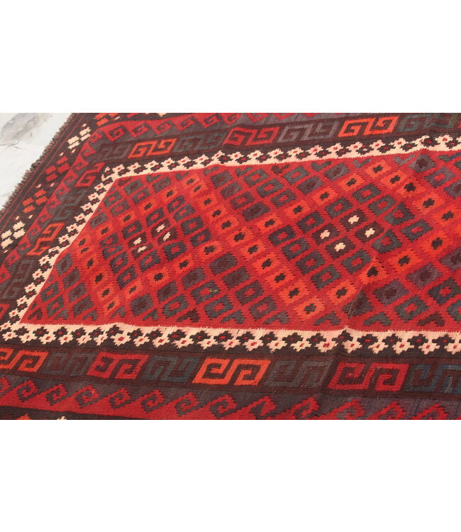 195x105 cm Old style vintage kelim Handwoven Kilim carpet Maimana
