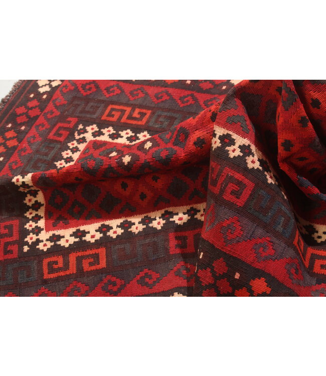 195x105 cm Old style vintage kelim Handwoven Kilim carpet Maimana