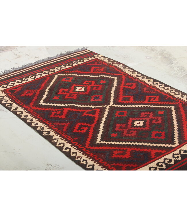 140x82 cm  Vintage-Kelim im alten Stil Handgewebter Kelim-Teppich Maimana