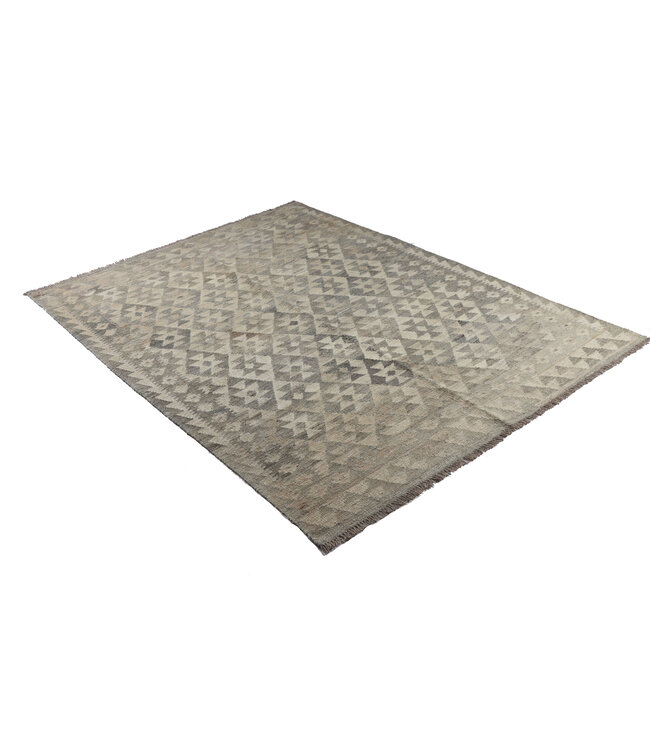 201x152 cm Handgeweven Natural Kelim Wol Tapijt