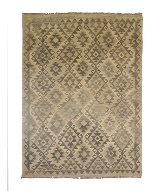 Kelimshop 196x149  cm Handgewebter Kelim-Teppich Natürlicher Wolle