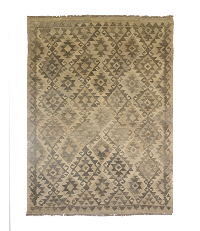 196x149  cm Handgewebter Kelim-Teppich Natürlicher Wolle