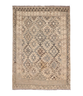 Kelimshop 196x139 cm Handwoven Natural  Wool Kelim Area Rug