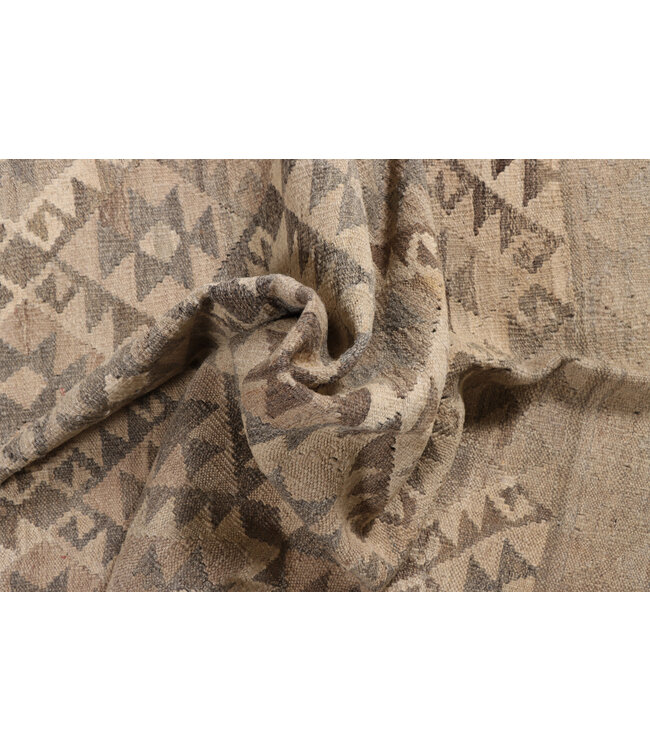 196x139 cm Handgeweven Natural Kelim Wol Tapijt