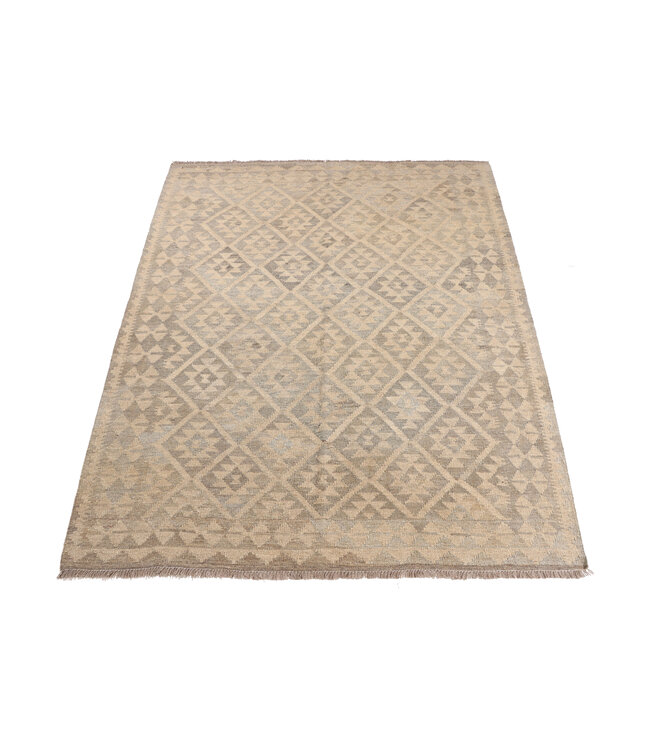 202x157 cm Handwoven Natural  Wool Kelim Area Rug