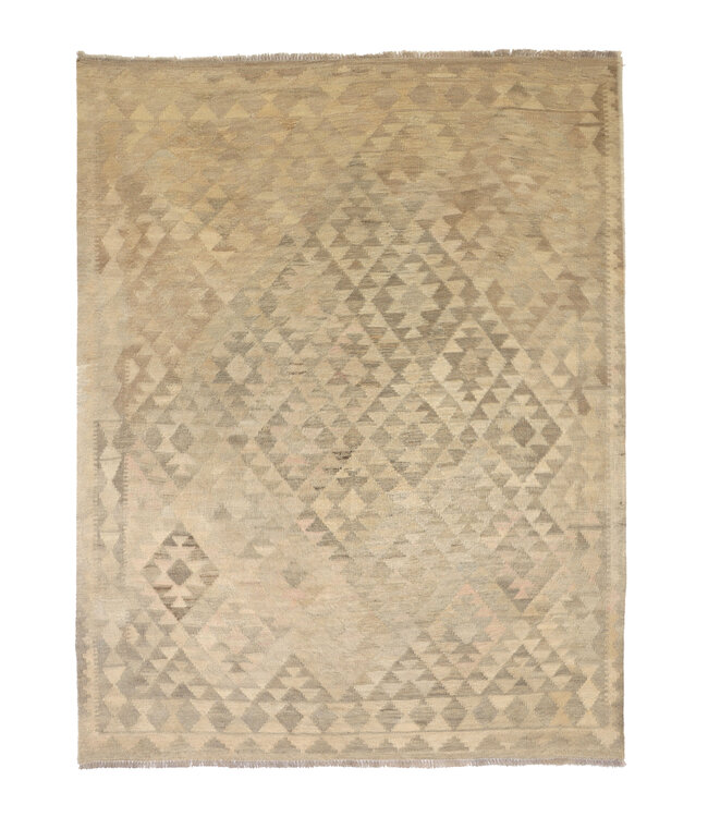 197x161 cm Handwoven Natural  Wool Kelim Area Rug