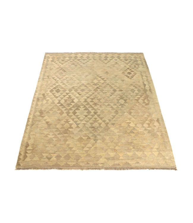 197x161  cm Handgewebter Kelim-Teppich Natürlicher Wolle