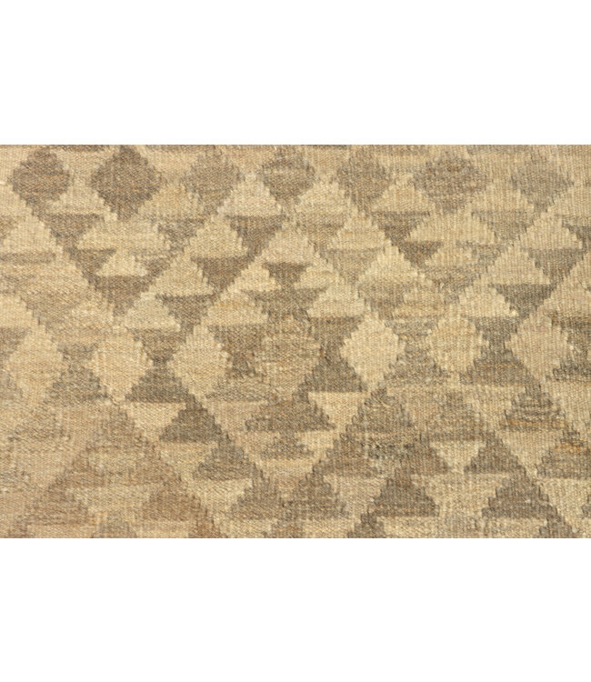 197x161 cm Handgeweven Natural Kelim Wol Tapijt