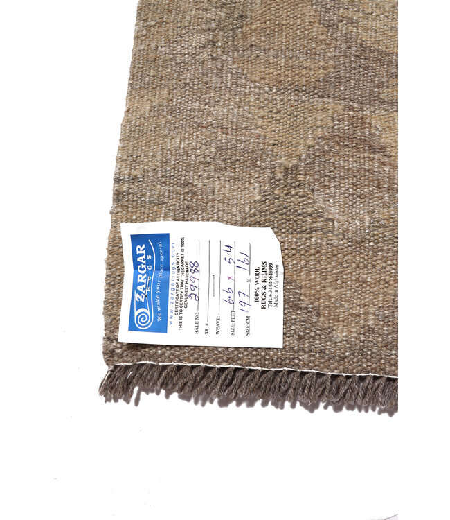 197x161 cm Handwoven Natural  Wool Kelim Area Rug
