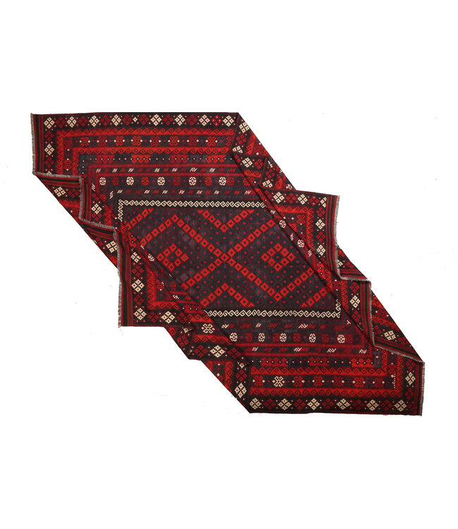 412x315 cm  Vintage-Kelim im alten Stil Handgewebter Kelim-Teppich Maimana