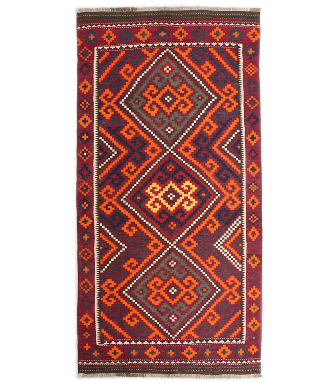 332x174 cm Old style vintage kelim Handwoven wool Kilim Maimana