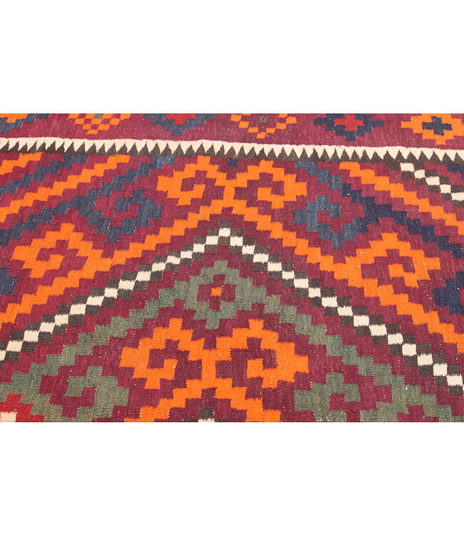 332x174 cm  Vintage-Kelim im alten Stil Handgewebter wool Kelim Maimana