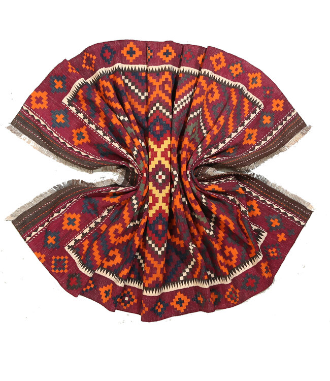 332x174 cm  Vintage-Kelim im alten Stil Handgewebter wool Kelim Maimana