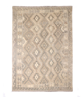 Kelimshop 205x154 cm Handwoven Natural  Wool Kelim Area Rug