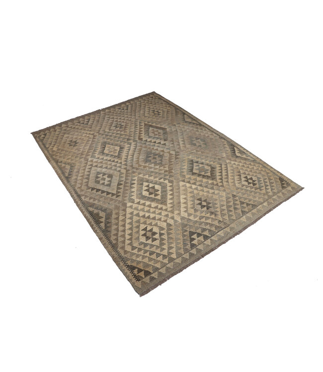 230x170 cm Handgeweven Natural Kelim Wol Tapijt