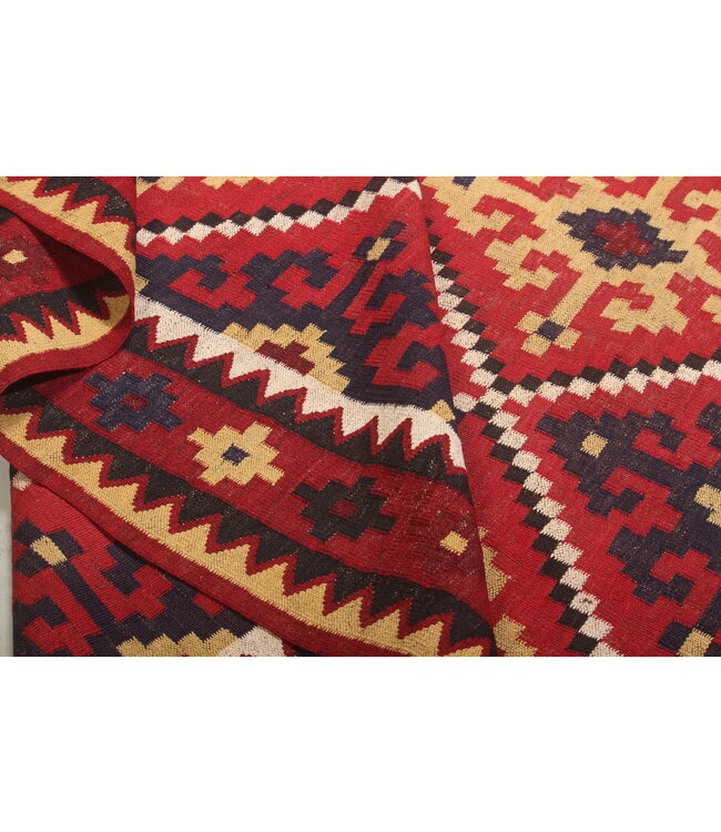 521x128 cm  Vintage-Kelim-Läufer handgewebter wool Kelim Maimana