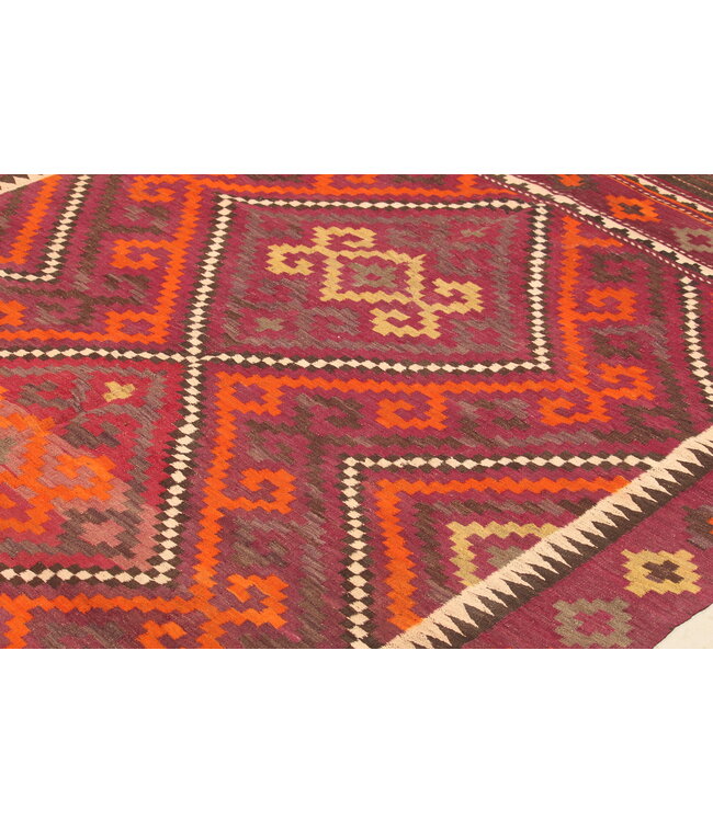 324x167 cm   Oude stijl vintage kelim Runner Handgeweven woll Kelim Maimana