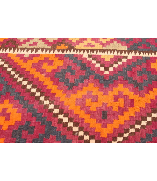 346x174 cm Old style vintage kelim Runner Handwoven wool Kilim Maimana